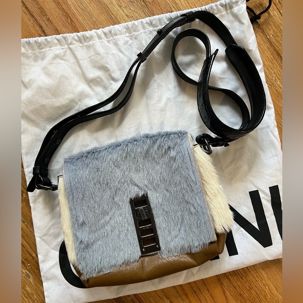 Proenza schouler Elliot bag pony hair and leather blue/white/tan